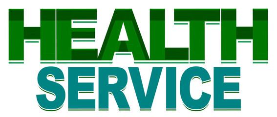 Health Service logo, concept text, creative design, isolated on white background, illustration