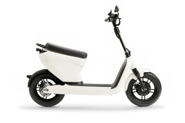 Fototapeta premium Modern white electric scooter isolated on a white background.