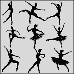 silhouettes of dancing girls	