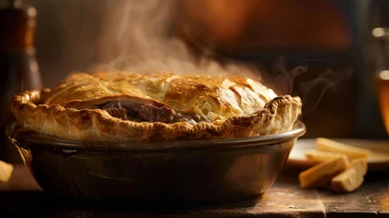 Foto op Plexiglas Freshly baked pie with steam escaping © SashaMagic