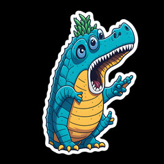 Obraz premium Little Cartoon Dinosaur Stickers 