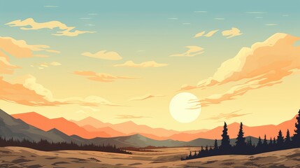 beautiful view of sunset over lake wallpaper. A landscape of Sunset over lake. landscape with a lake and mountains in the background. landscape of mountain lake and forest with sunset in evening.