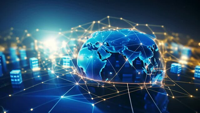 Logistics delivery, World map with logistic network distribution on background. background for Concept of fast or instant shipping, Online goods orders worldwi