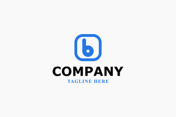 letter b and cube minimal logo