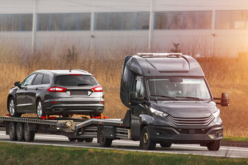 Emergency Tow Service Recovers Highway Car