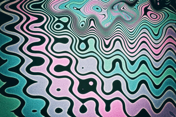 Wavy Lines Pattern. Abstract Textured Background. - 765758984