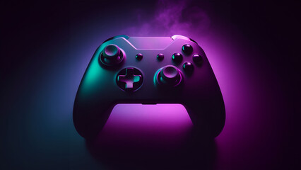 Purple themed game console.