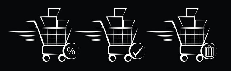 Shopping CART ICON SET icon Vector EPS