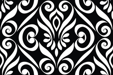 Black and white hypnotic background Abstract Seamless Pattern