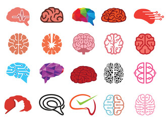 Creative Human Brains Collection Logo Vector Icons Symbol Design Illustration	
 - obrazy, fototapety, plakaty