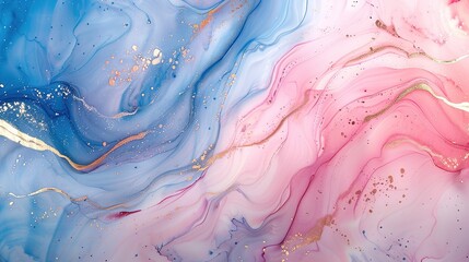 Abstract pink and blue marble background with golden veins pain	
 - obrazy, fototapety, plakaty
