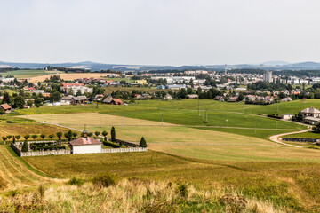 Aerial view of Zamberk town, Czech Republic