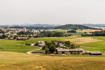Fototapeta na wymiar Aerial view of Dlouhonovice village near Zamberk, Czech Republic