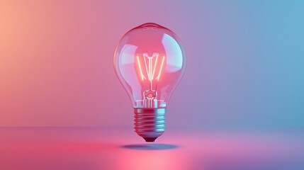 light bulb on pink background