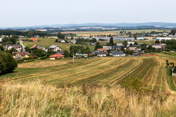 Aerial view of Dlouhonovice village near Zamberk, Czech Republic