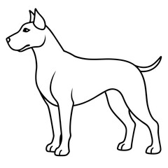 illustration of a dog  isolated on a transparent background. Coloring page for kids.