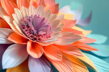Selbstklebende Fototapeten the delicate petals and vibrant colors of a handcrafted paper flower © kashiStock