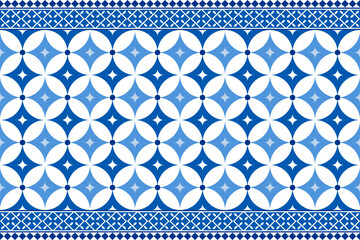 Geometric seamless pattern, Asian embroidery motifs. Vector illustration