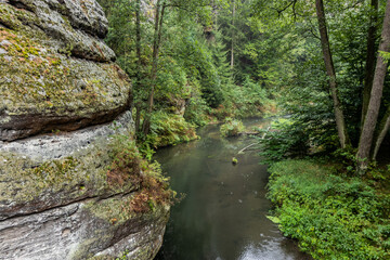Kamenice river in Czech Switzerland, Czech Republic