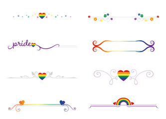 A set of rainbow pride themed dividers
