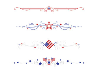 A set of American flag themed dividers
