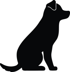 Simple and adorable silhouette of a dog in side view