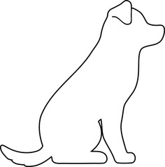 Simple and adorable outline silhouette of a dog in side view