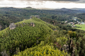 Havrani skala rock in the Czech Switzerland National Park, Czech Republic - 765771972