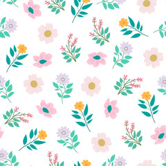 Flower plant seamless pattern, ornament for beautiful design.