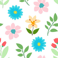 Flower plant seamless pattern, ornament for beautiful design.