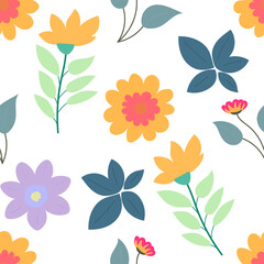 Flower plant seamless pattern, ornament for beautiful design.