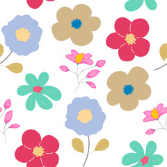 Flower plant seamless pattern, ornament for beautiful design.