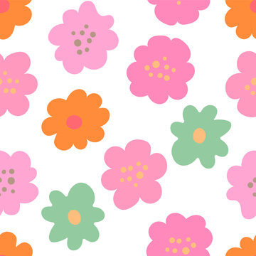 Flower bud plant seamless pattern, ornament for beautiful design.