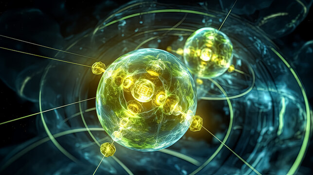 A menacing green germ virus representing infection and illness, showcasing the microscopic world of bacteria and viruses.