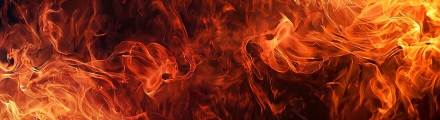 Fototapeta premium Fire flames on black background