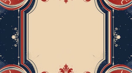 Retro Vintage Old American 18th and 19th Century Style Vector Illustration Border Banner Art Background with Empty Copy Space created with Generative AI Technology