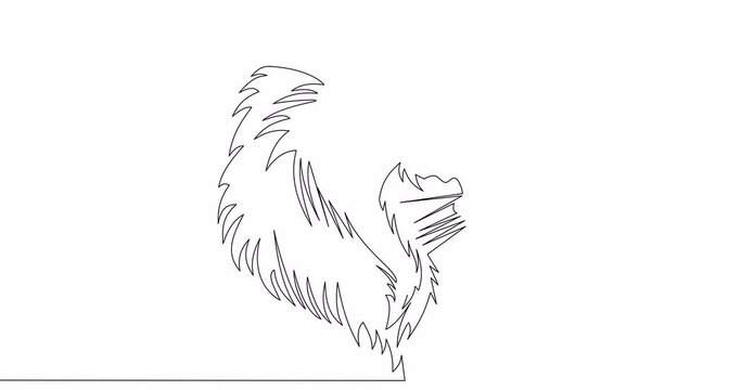 Self drawing line animation head of a lion wildlife continuous one single line drawn concept video