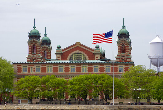 Main immigration building on Ellis Island in New York harbor