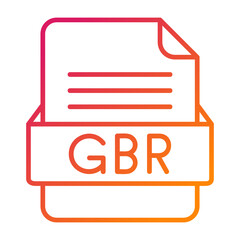 GBR File Format Vector Icon Design