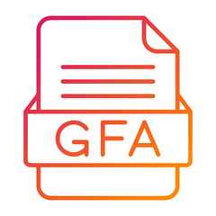 GFA File Format Vector Icon Design