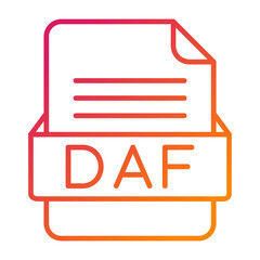 DAF File Format Vector Icon Design