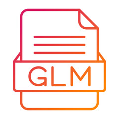 GLM File Format Vector Icon Design