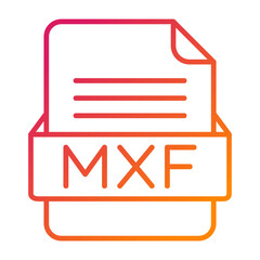 MXF File Format Vector Icon Design