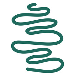 Dark green silhouette abstract line doodle