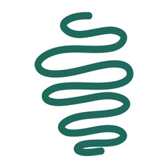 Dark green silhouette abstract line doodle