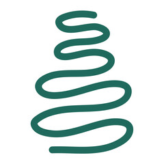 Dark green silhouette abstract line doodle