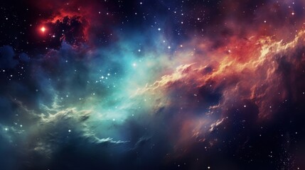 Stellar wallpaper featuring a cloudy nebula in the vast universe, a mesmerizing abstract portrayal of the celestial sky and space. - obrazy, fototapety, plakaty