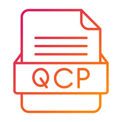 QCP File Format Vector Icon Design