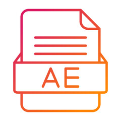 AE File Format Vector Icon Design