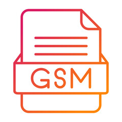 GSM File Format Vector Icon Design